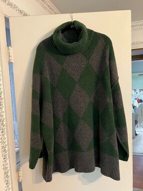 Free People Forest Green Knit Sweater